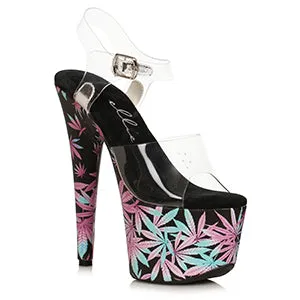 709-BAMBI 7" Stiletto Sandal W/Print Wrapped Platform