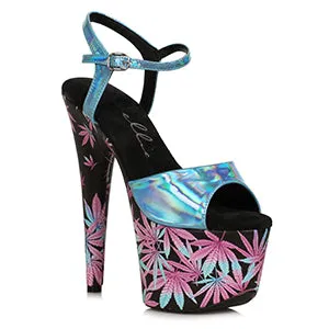 709-BAMBI 7" Stiletto Sandal W/Print Wrapped Platform