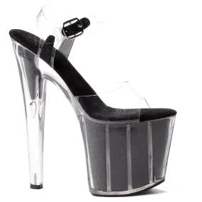 821-GLITTER 8" Pointed Stiletto Sandal W/Glitter In Platform.