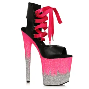 850-BRAXTON 8" Stiletto With Ombre Glitter Platform