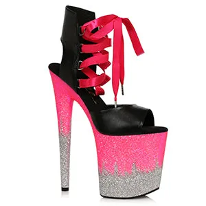 850-BRAXTON 8" Stiletto With Ombre Glitter Platform
