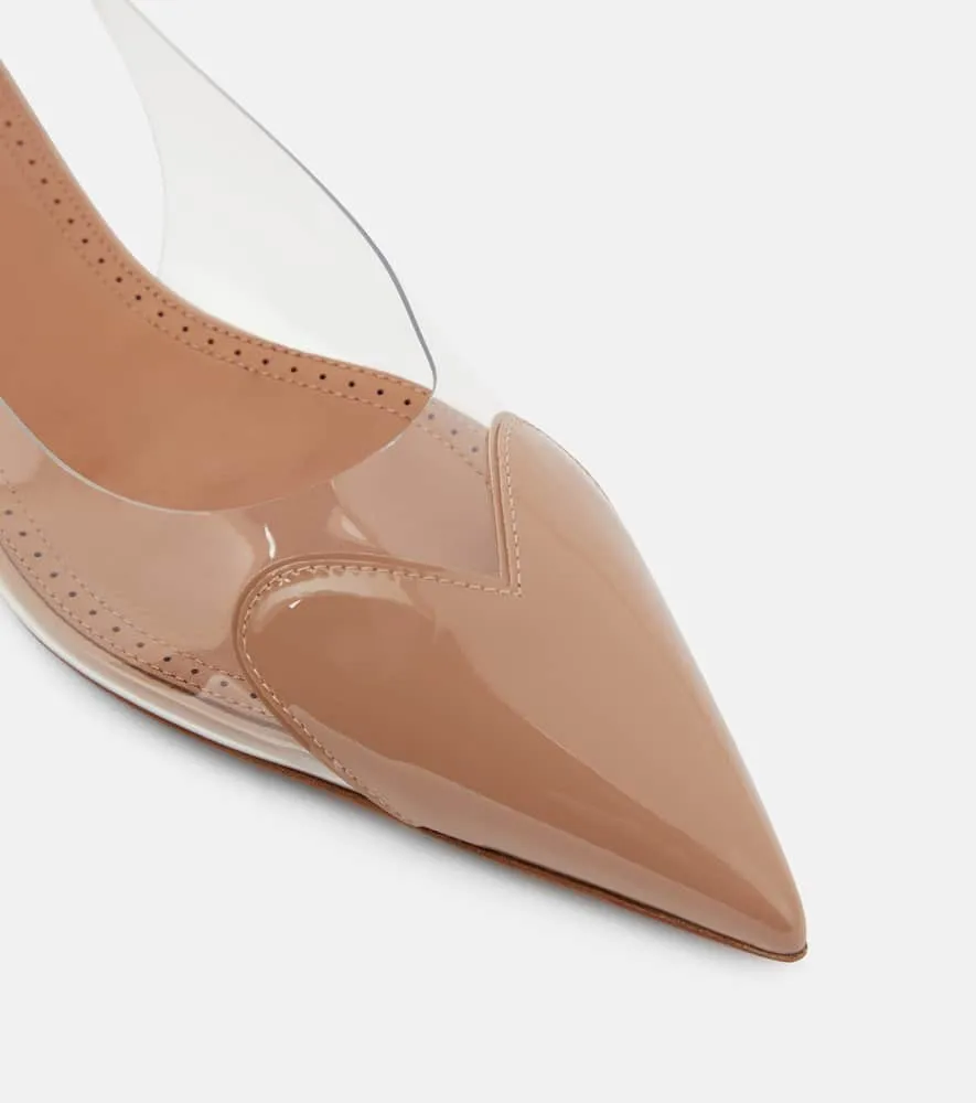 Alaia Le C√Ö¬ìur patent leather and PU slingback flats