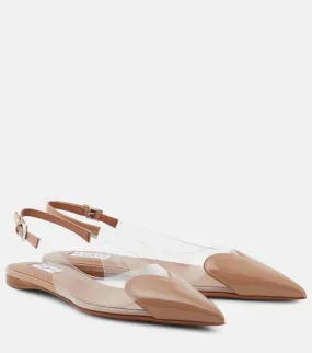 Alaia Le C√Ö¬ìur patent leather and PU slingback flats