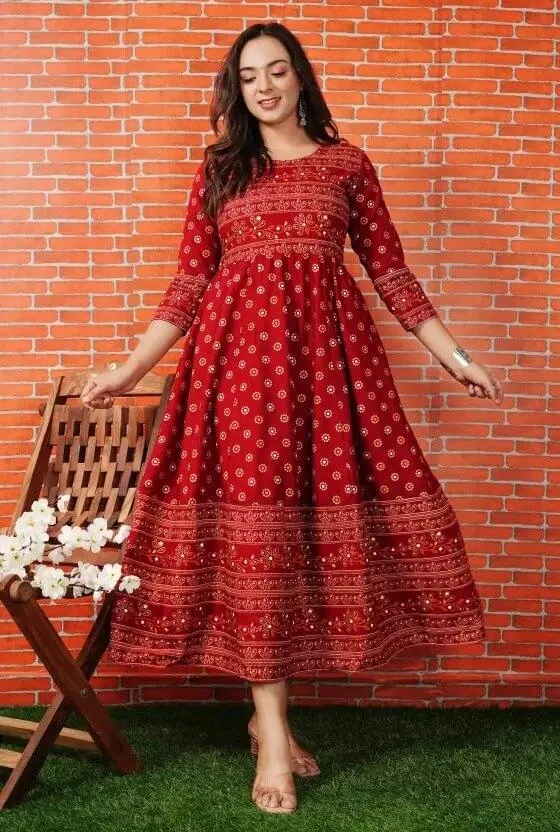 Anarkali Kurta for womens & girls Cotton Rayon