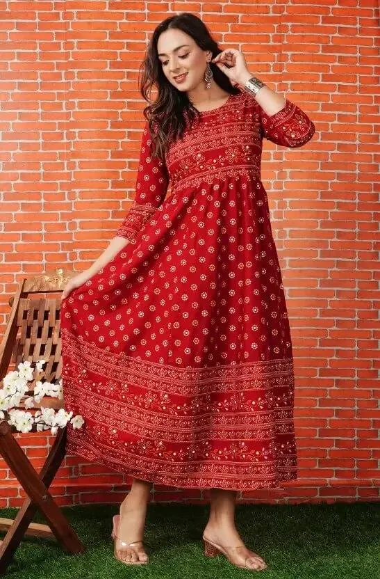 Anarkali Kurta for womens & girls Cotton Rayon