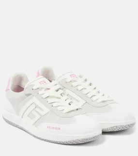 Balmain Swan leather-trimmed suede sneakers Balmain Swan leather-trimmed suede sneakers