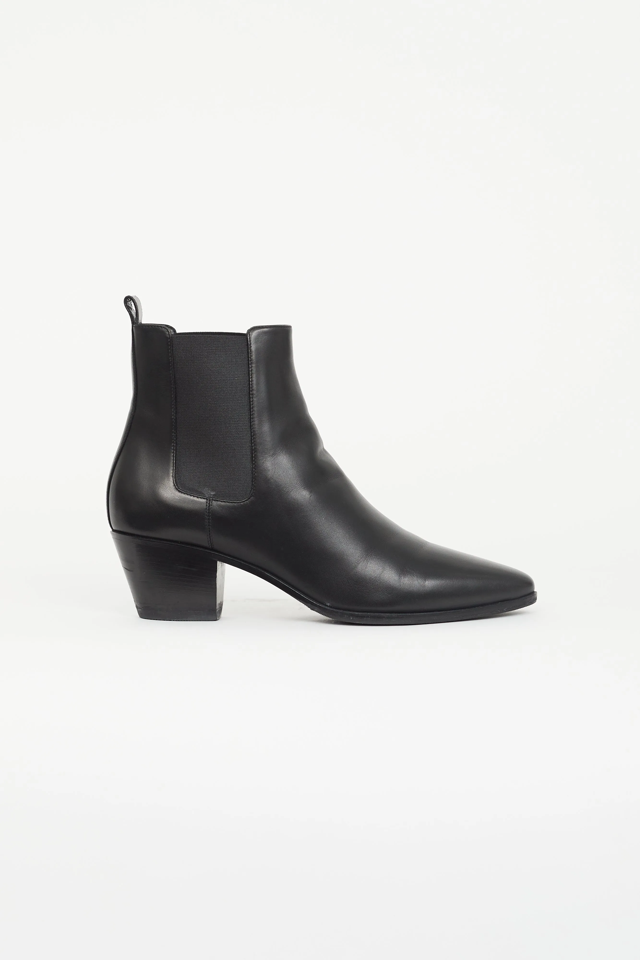 Black Leather Rock Chelsea Boot