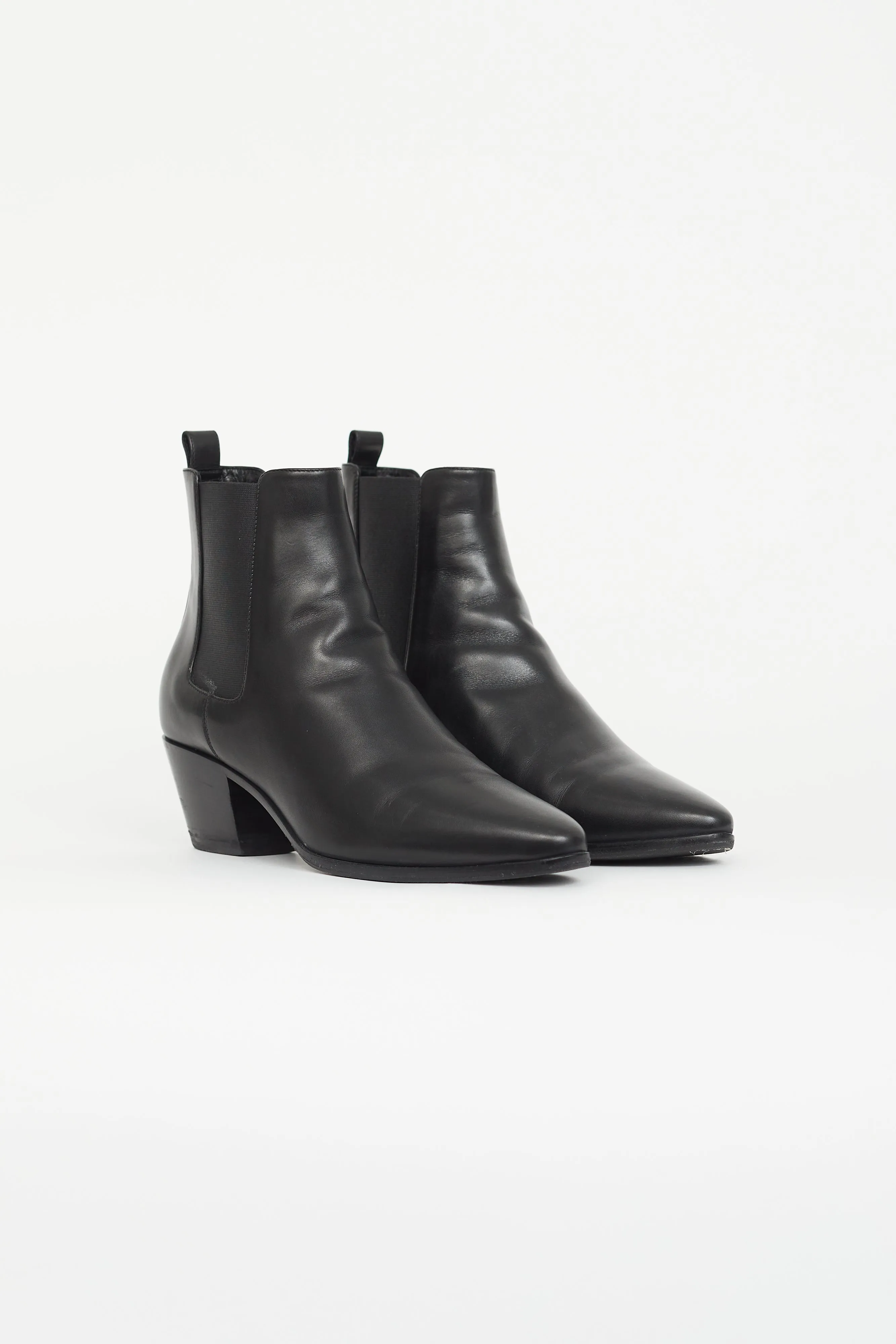 Black Leather Rock Chelsea Boot