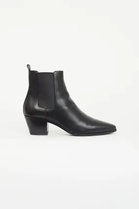 Black Leather Rock Chelsea Boot