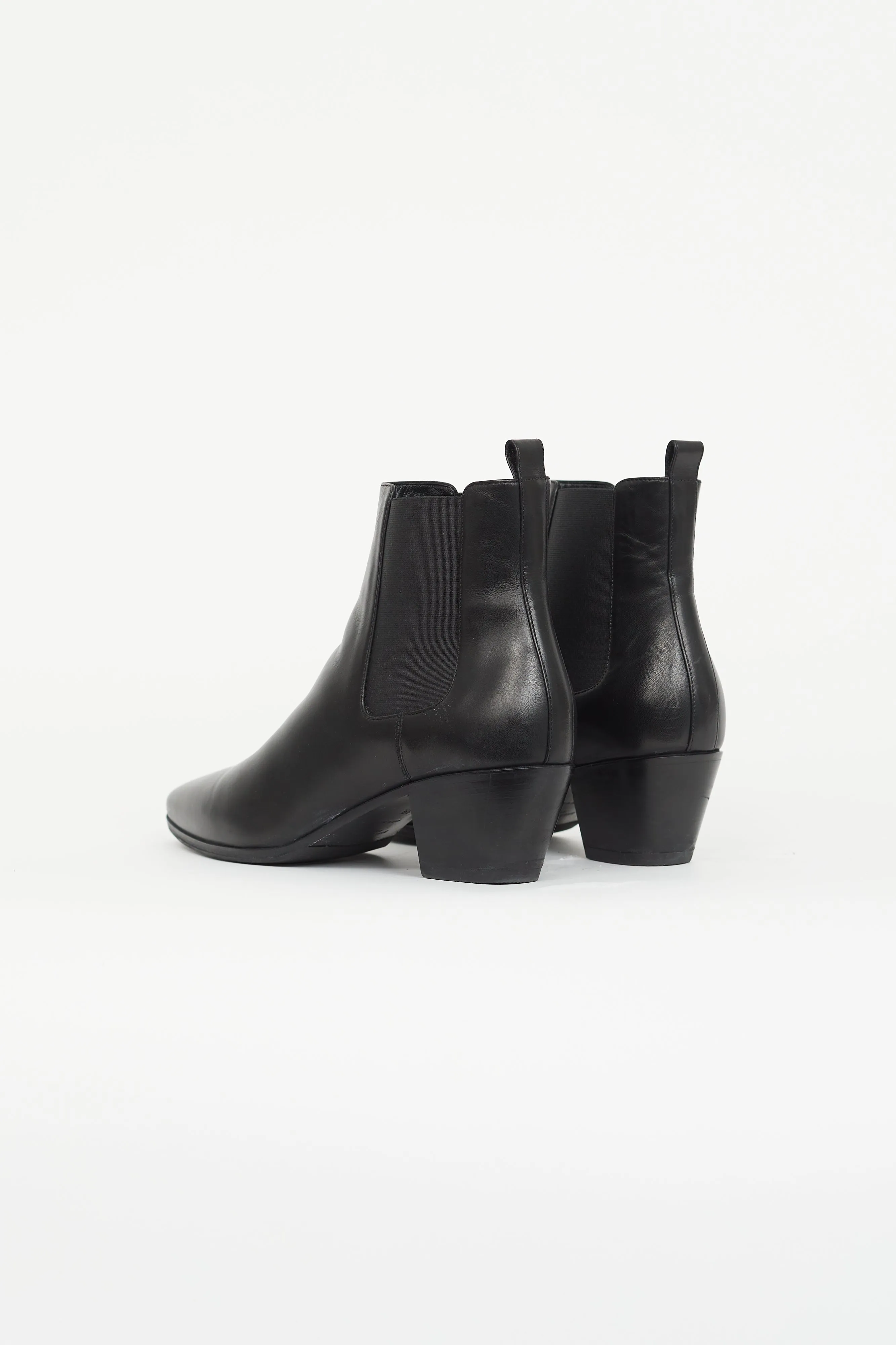 Black Leather Rock Chelsea Boot