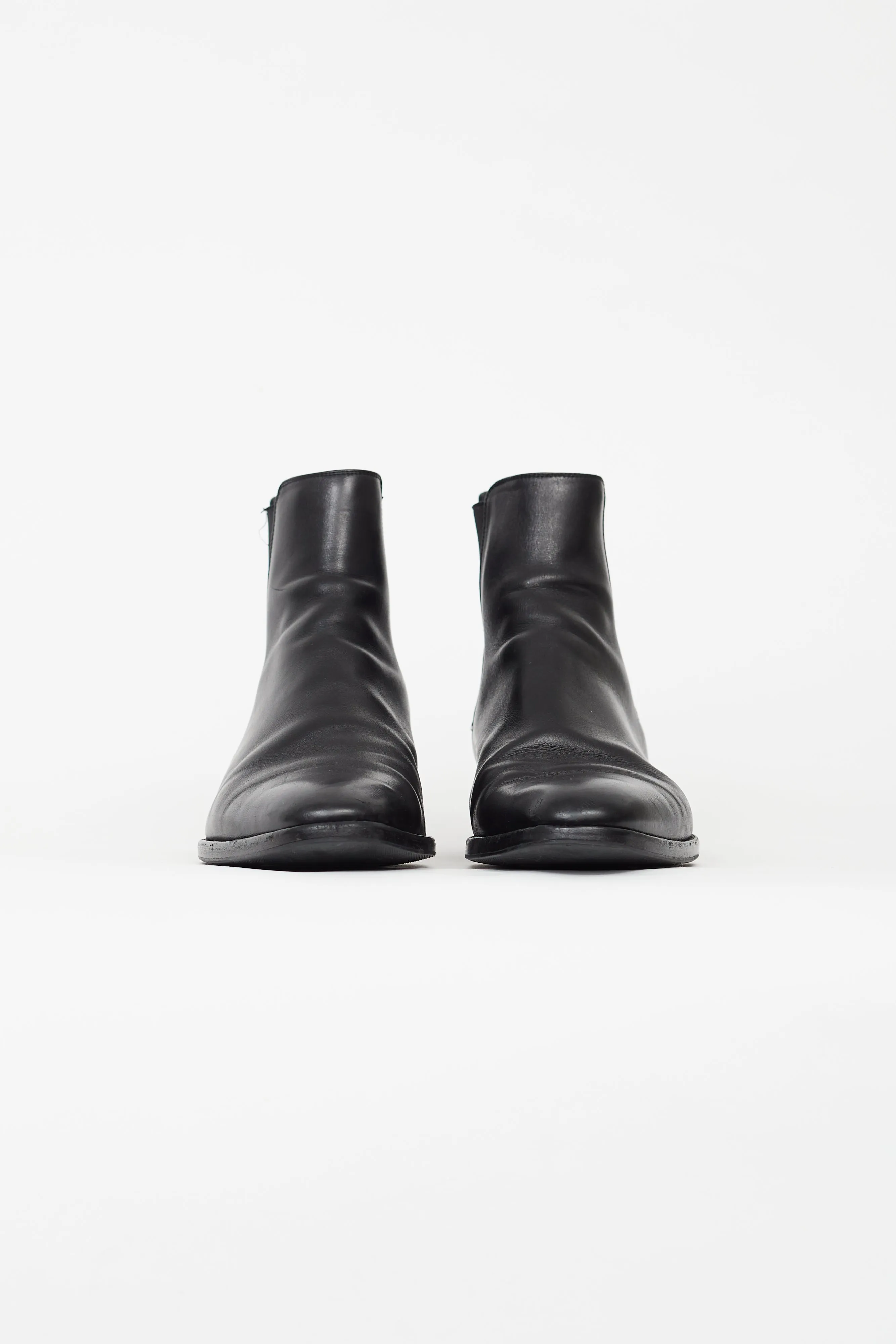 Black Leather Wyatt Chelsea Boot