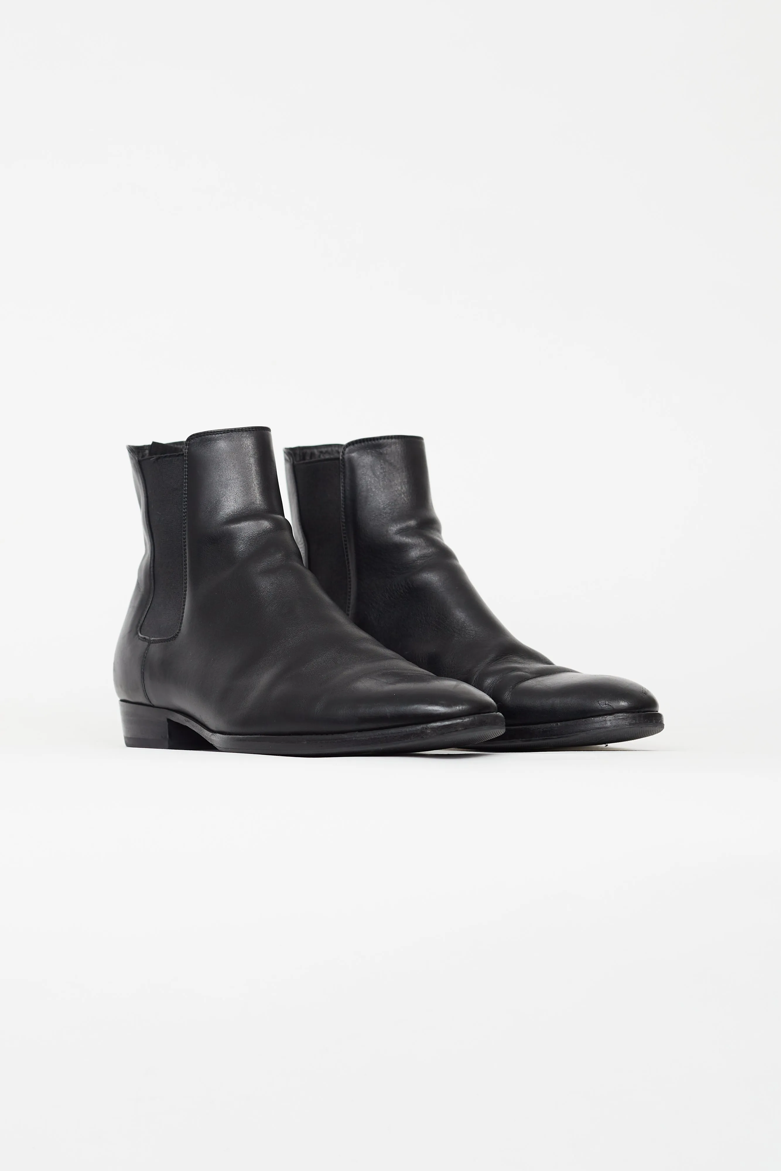 Black Leather Wyatt Chelsea Boot