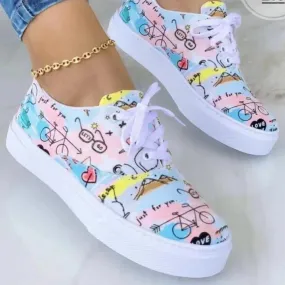 Casual Shoes  Autumn Women's Flat Outdoor Single Fashion Butterfly Print Comfortable Plus Size 43 Women