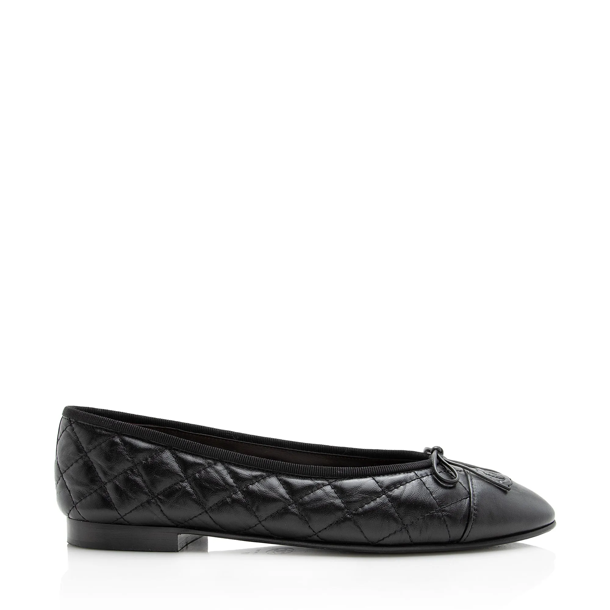 Chanel Quilted Calfskin Cap Toe Ballet Flats - Size 10 / 40 (SHF-22171)