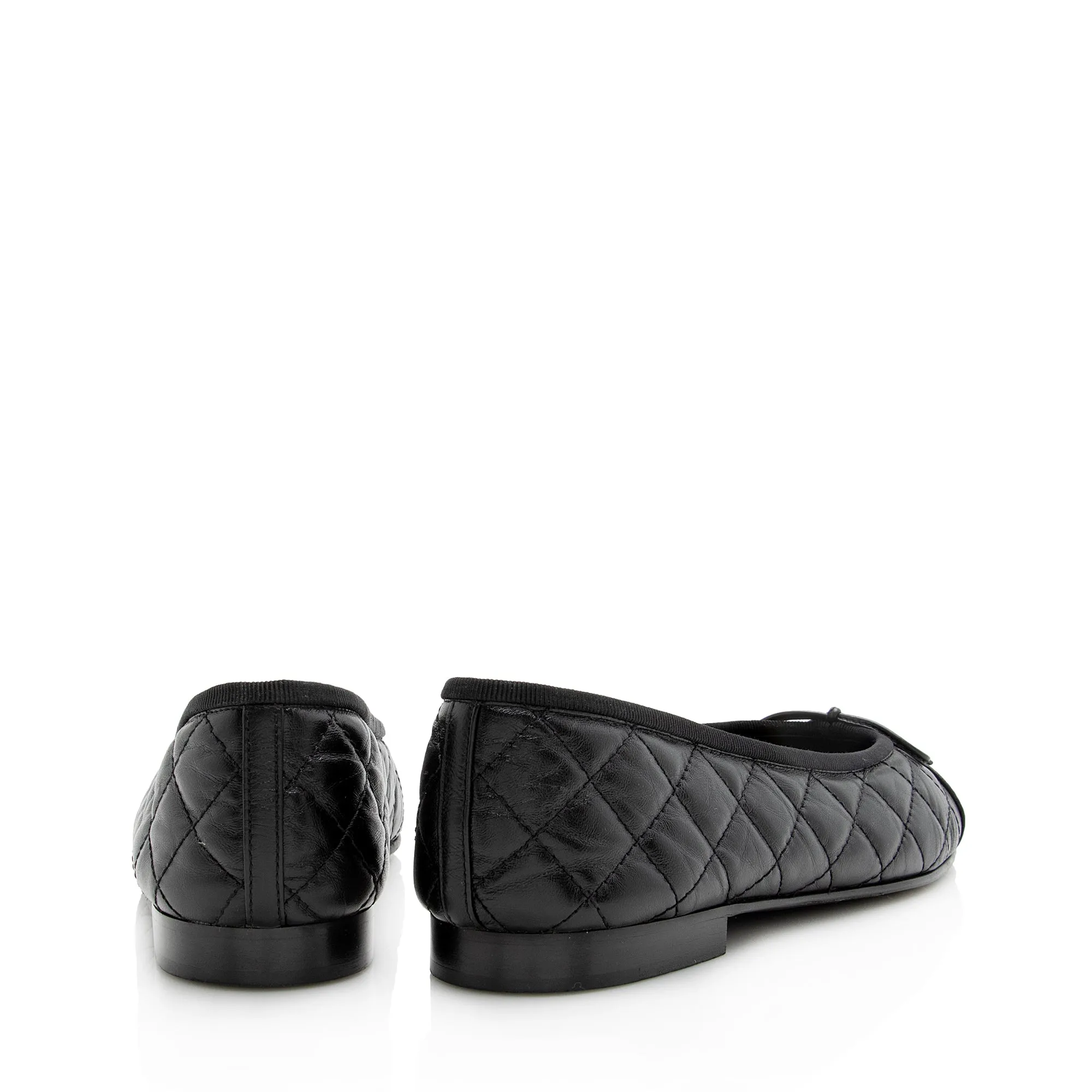 Chanel Quilted Calfskin Cap Toe Ballet Flats - Size 10 / 40 (SHF-22171)