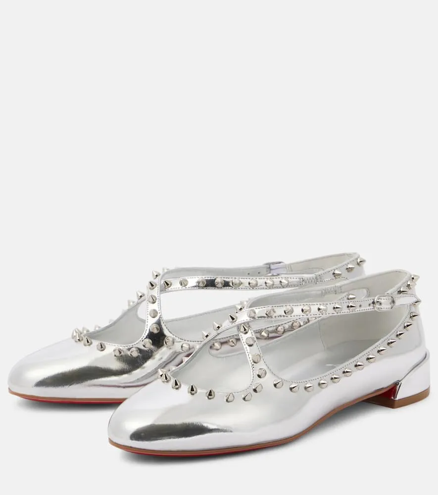 Christian Louboutin Pilouta Jane Spikes leather ballet flats