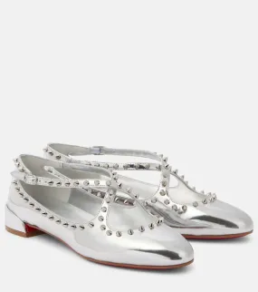 Christian Louboutin Pilouta Jane Spikes leather ballet flats