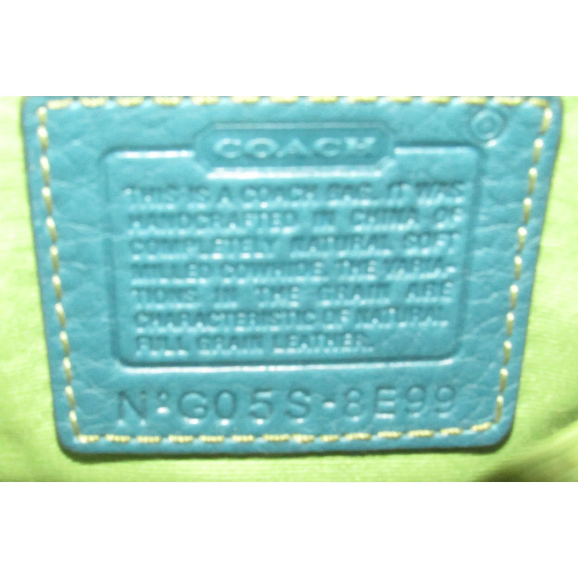 Coach, 'Chelsea' hobo, in a teal soft leather, hobo style purse with a brown, strap with unique chrome buckles