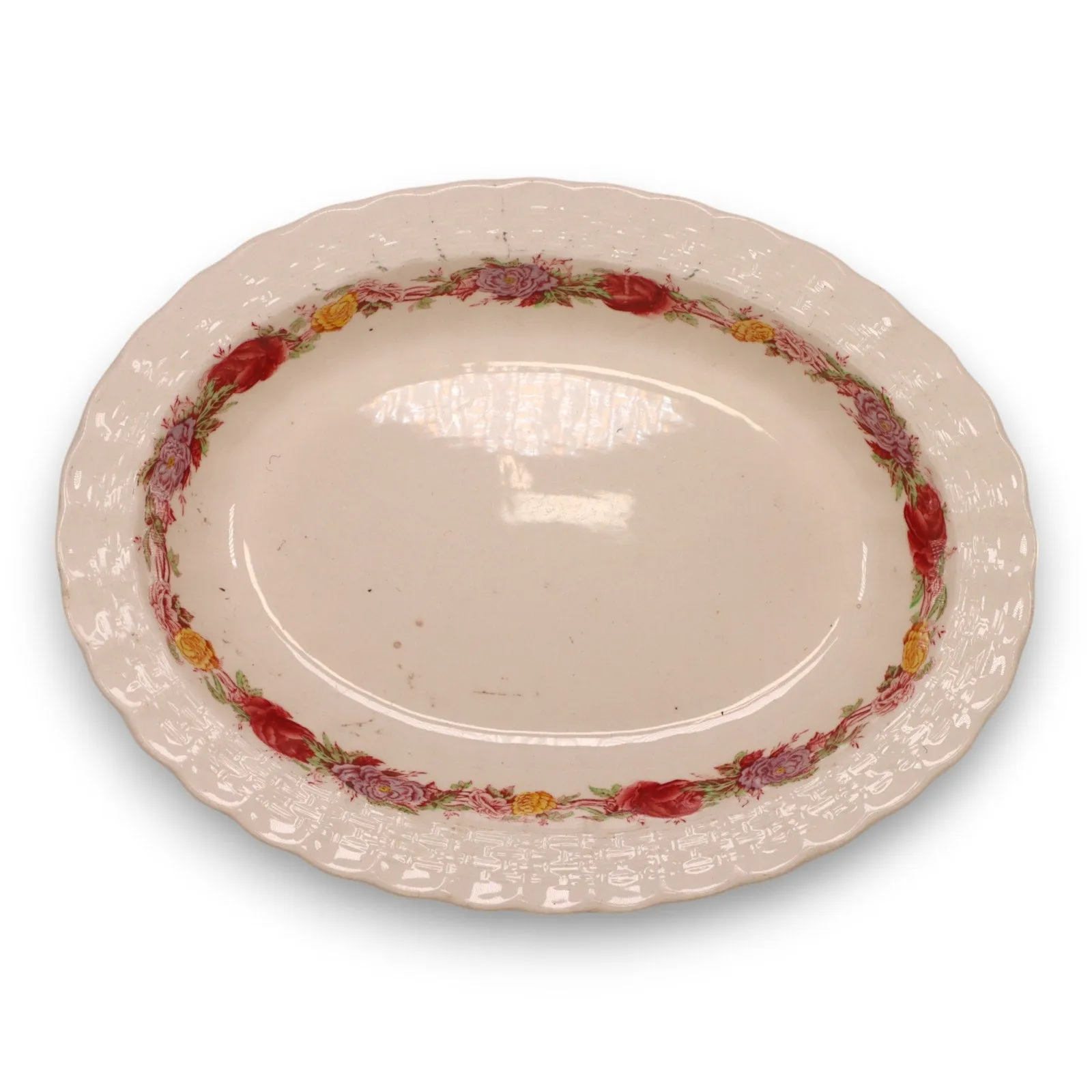 Copeland Spode Rose Briar 9" Oval Vegetable Bowl England 1930's