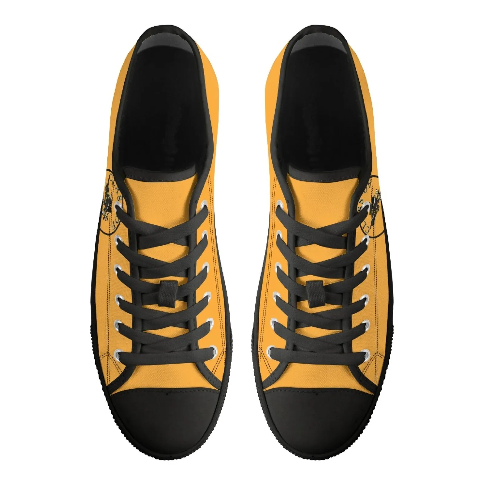 CVHS Blackhawk Seniors 2025 Circle Logo White & Orange Low Top Canvas Shoes