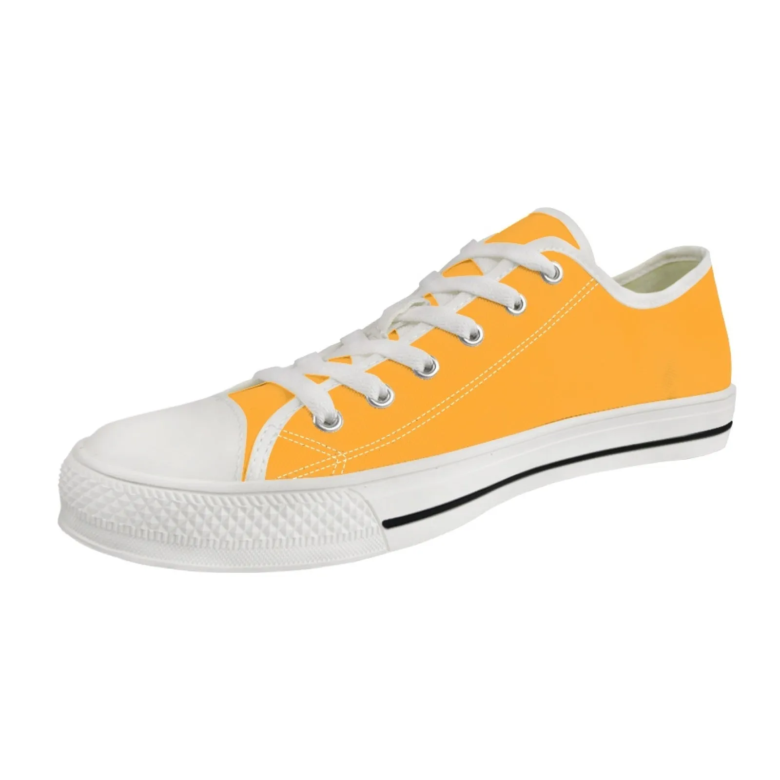 CVHS Blackhawk Seniors 2025 Circle Logo White & Orange Low Top Canvas Shoes