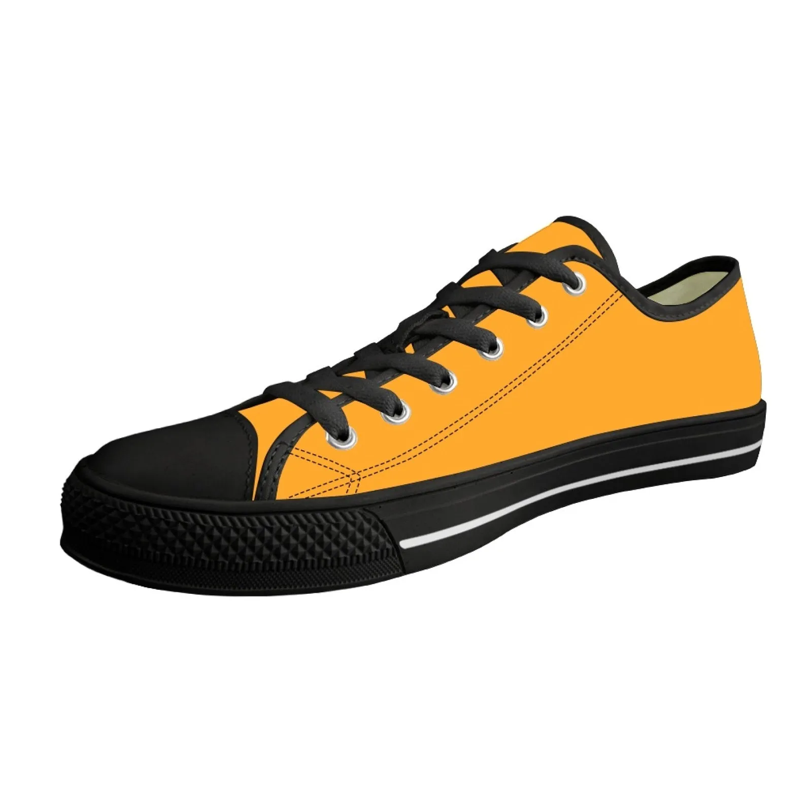 CVHS Blackhawk Seniors 2025 Circle Logo White & Orange Low Top Canvas Shoes