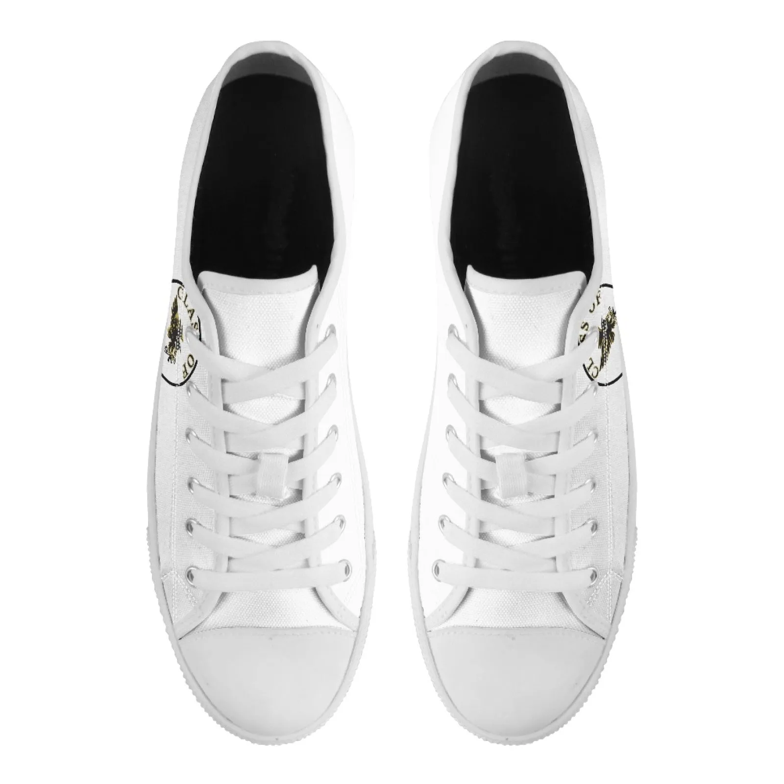 CVHS Blackhawk Seniors 2025 Circle Logo White & Orange Low Top Canvas Shoes