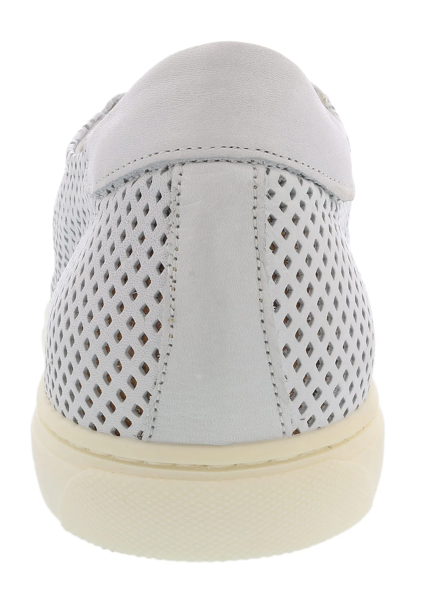 DANIELA FARGION White Perforated Suede Low Top Sneakers-