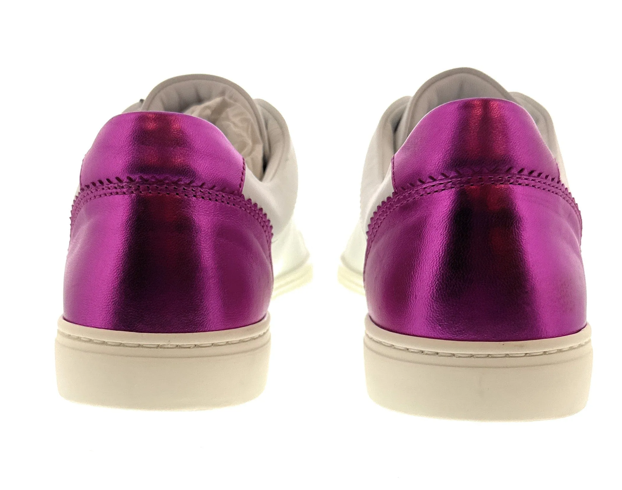 Dolce & Gabbana White/Fuchsia Classic Colorblock Sneakers-EU36