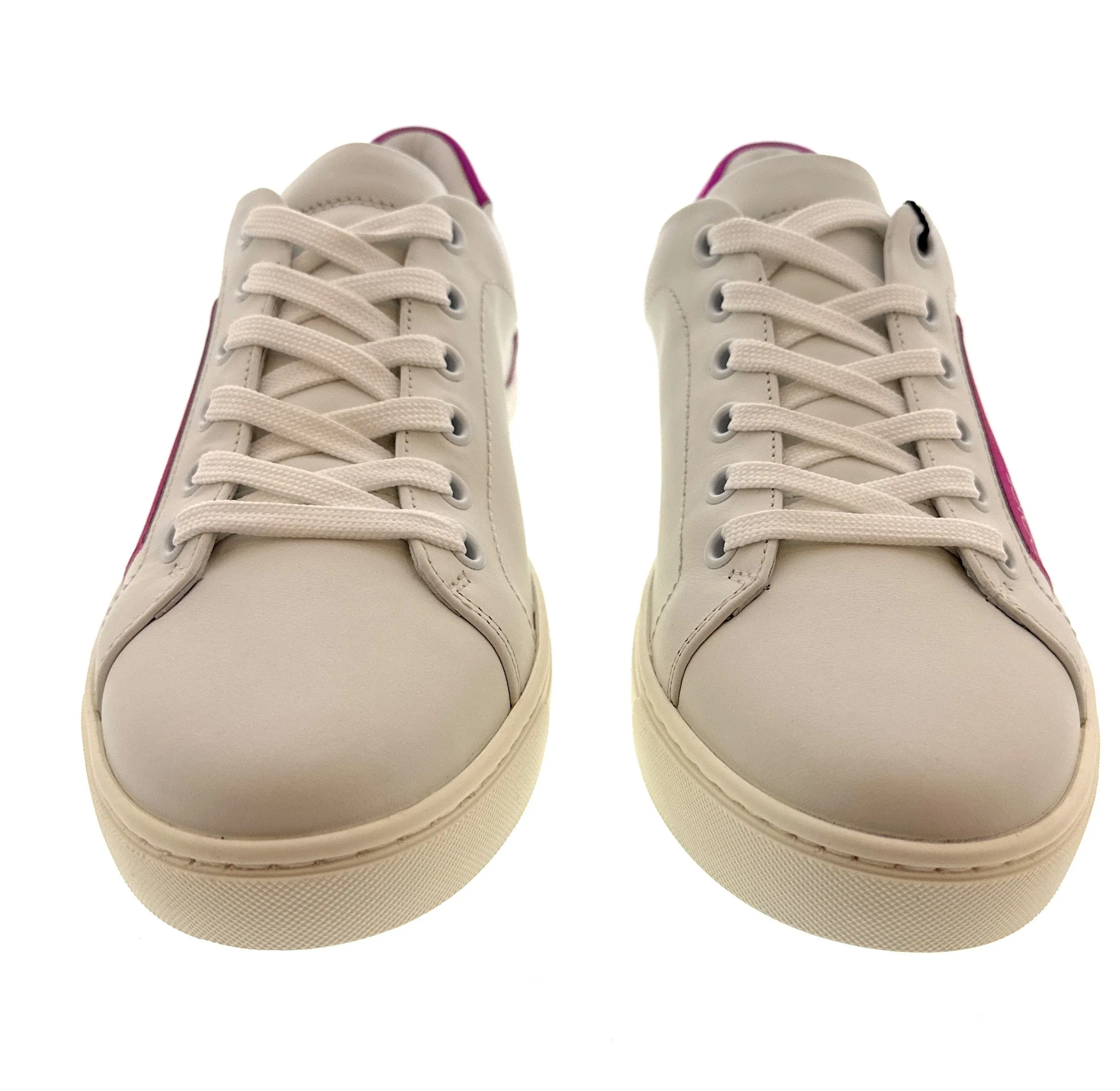 Dolce & Gabbana White/Fuchsia Classic Colorblock Sneakers-EU36