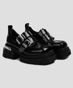 Double Buckle Metal Loafers