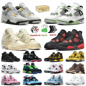 Dress Shoes 2022 Mens Shoes Sail 4 4s Sneakers Military Black University Blue New Beginnings Atmosphere Fire Red Thunder Oreo Bordeaux Bred women Sports Trainers