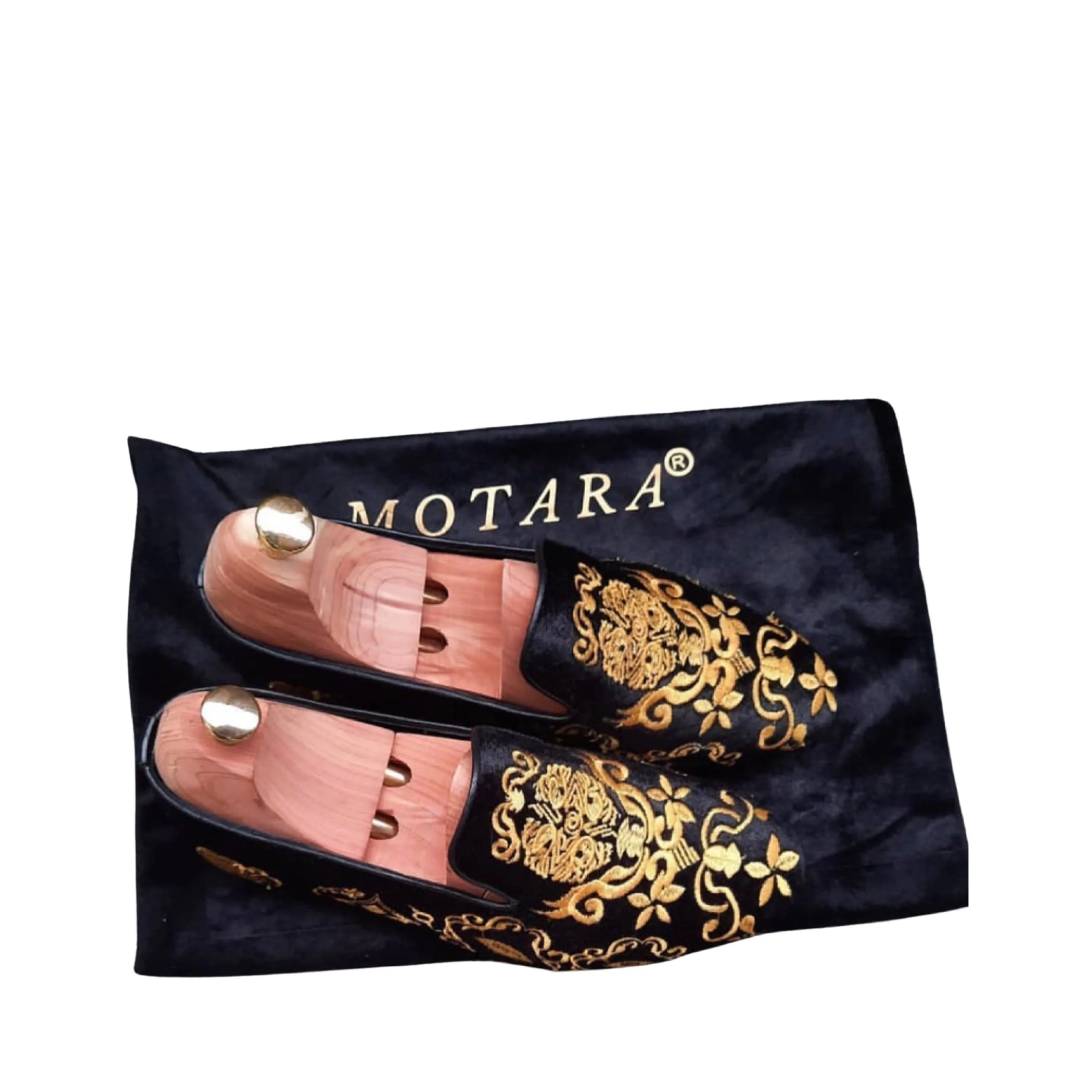Esho Full Embroidered Velvet Loafers