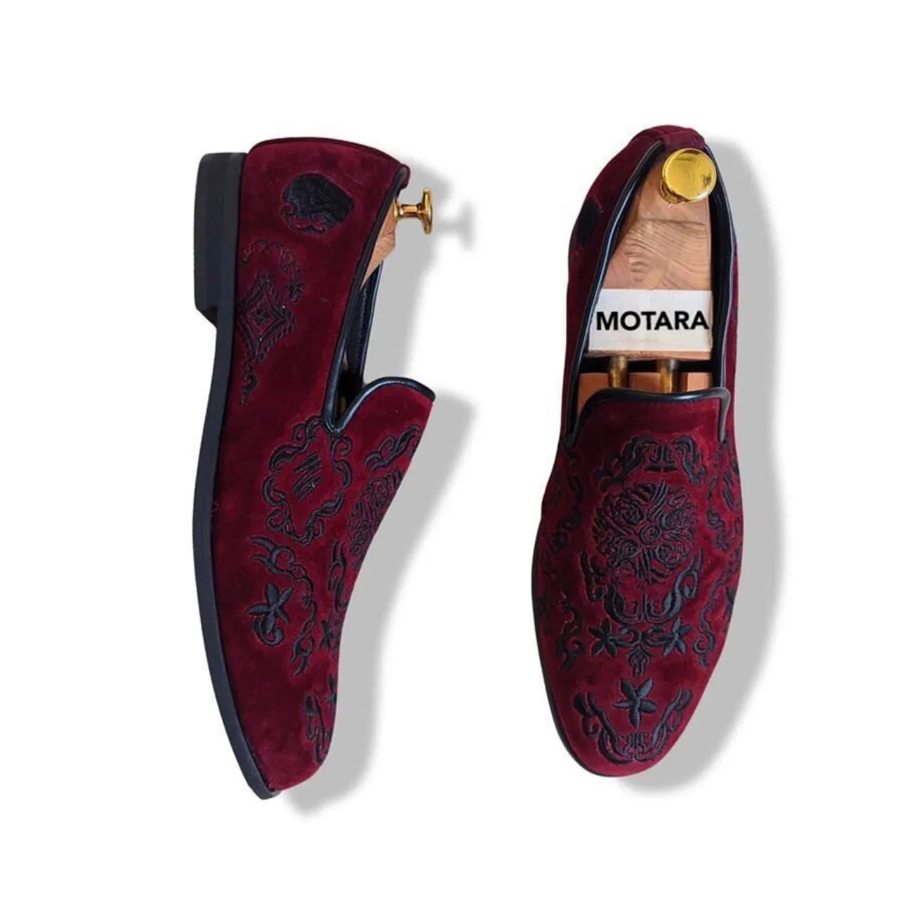 Esho Full Embroidered Velvet Loafers
