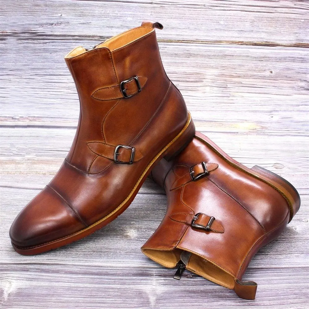 FELIX Men's Leather Mid-Calf Handmade Boots