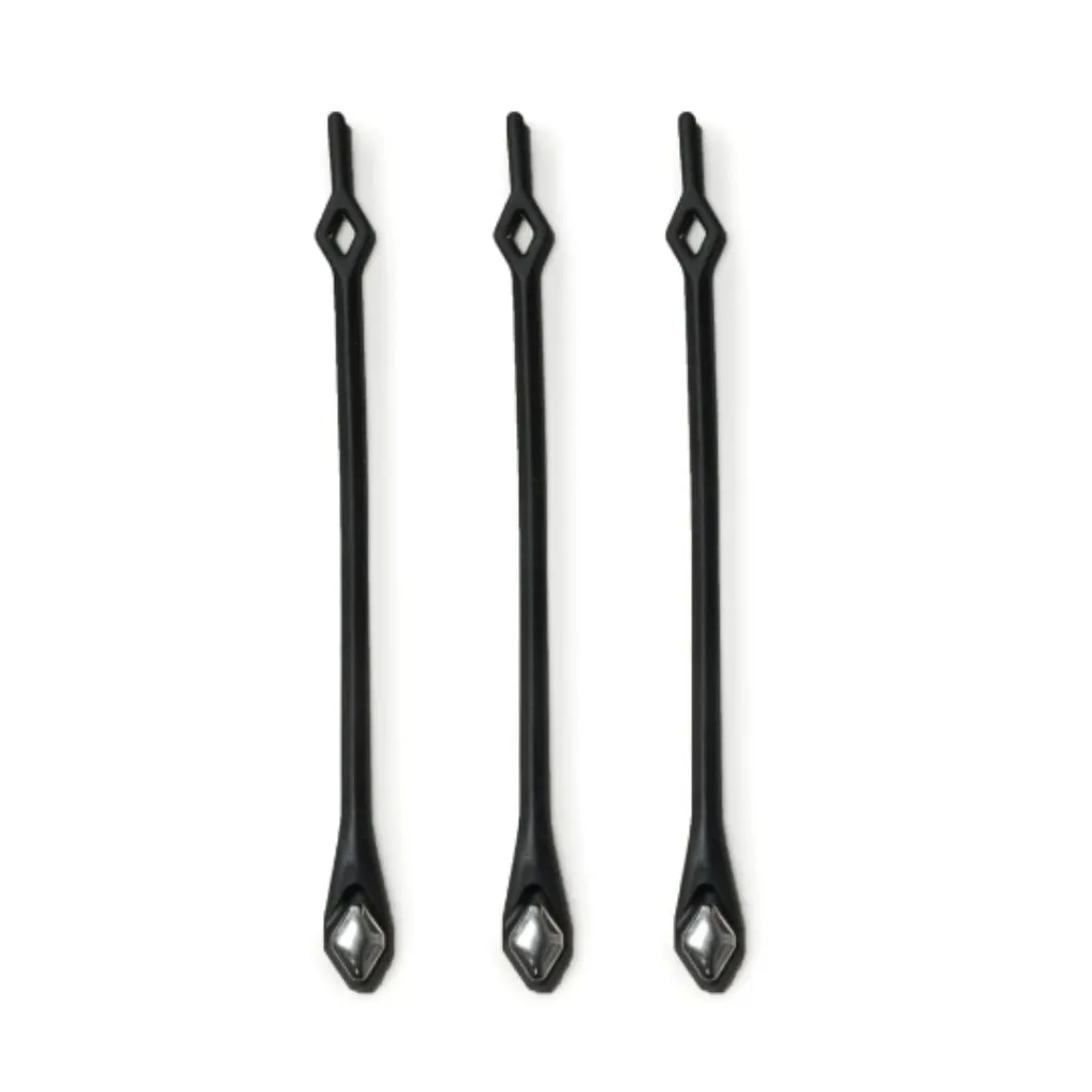 Glydez Regular No-Tie Laces - Black/Silver