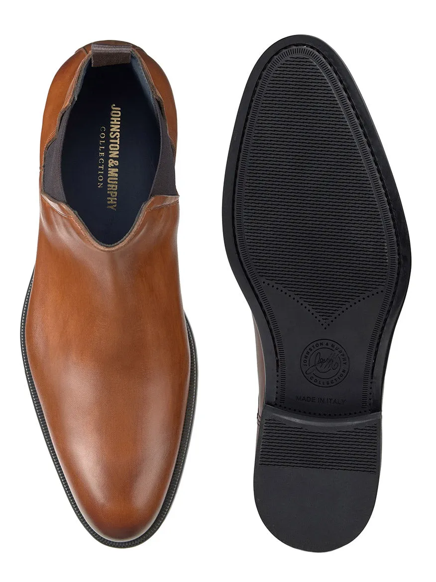 J & M Collection Flynch Chelsea Boot in Tan Italian Calfskin