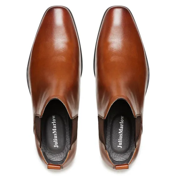 Julius Marlow Mens Kick Chelsea Work Leather Boots Shoes - Cognac