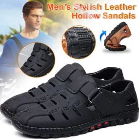 Men's Stylish Leather Hollow Sandals