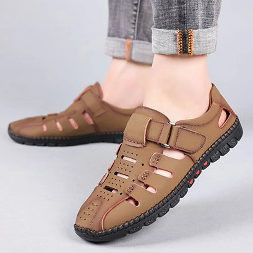 Men's Stylish Leather Hollow Sandals