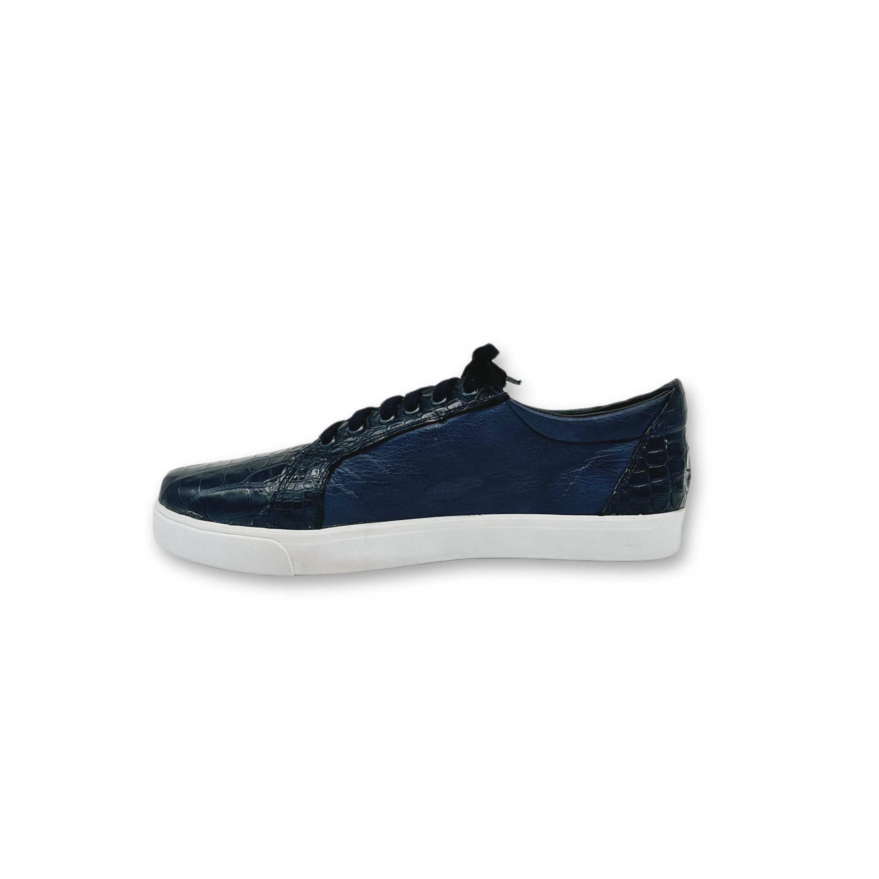 Midnight Fusion Alligator Ostrich Low Top Tennis Shoes