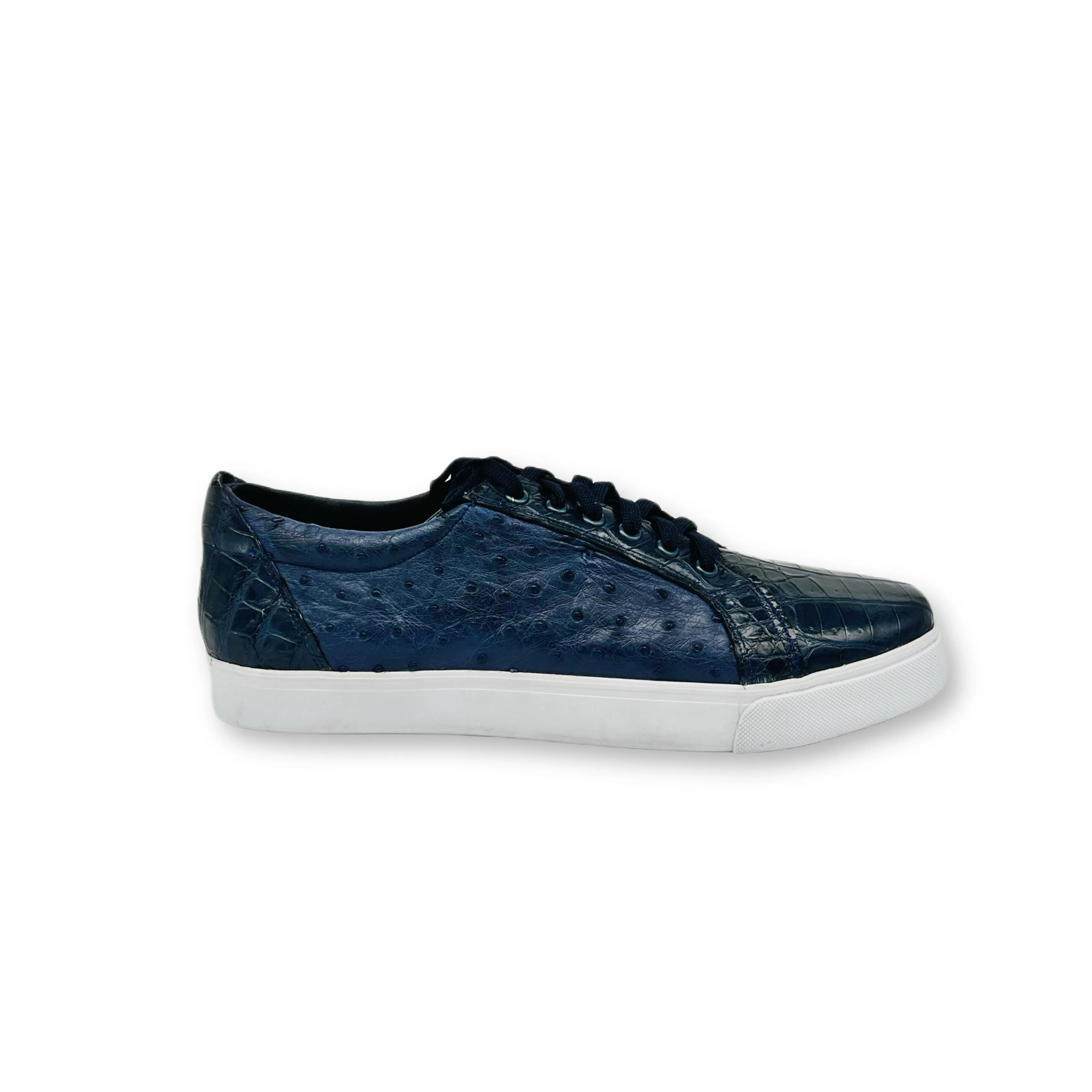 Midnight Fusion Alligator Ostrich Low Top Tennis Shoes