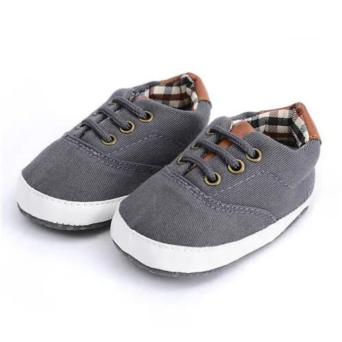 Puseky Newborn Baby Boy Shoes First Walkers Spring Autumn Baby Boy Soft Sole Shoes Infant Canvas Crib Shoes 0-18 Months