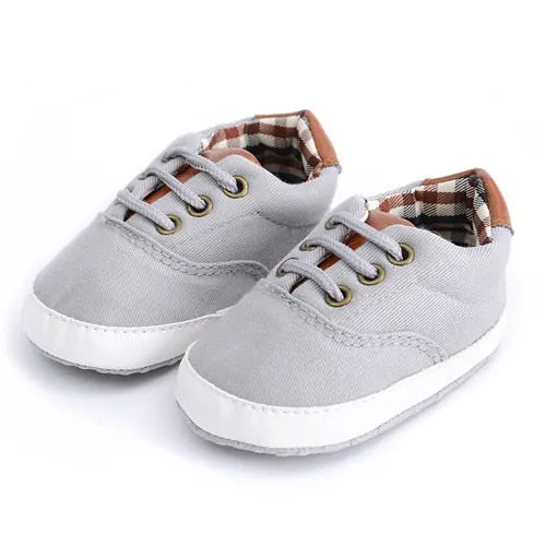 Puseky Newborn Baby Boy Shoes First Walkers Spring Autumn Baby Boy Soft Sole Shoes Infant Canvas Crib Shoes 0-18 Months