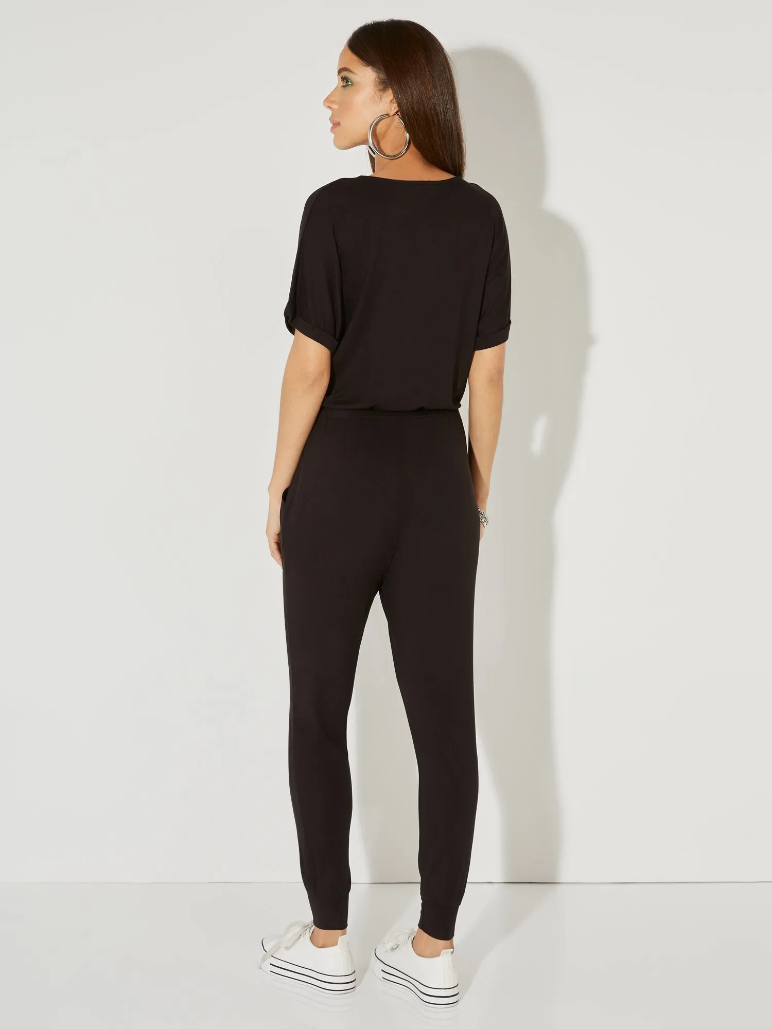 Soft Short-Sleeve Wrap Jumpsuit - NY&C Style System