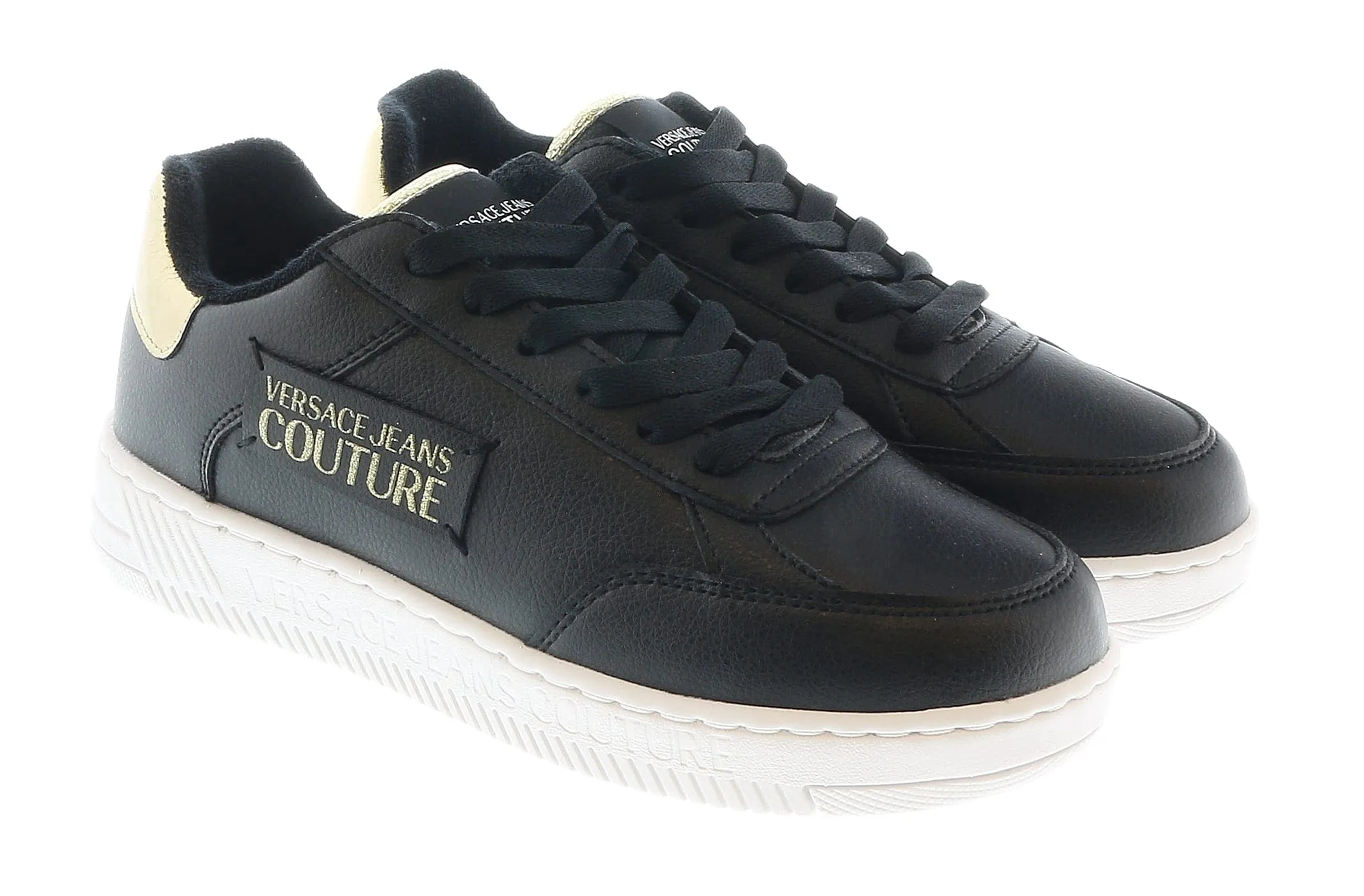 Versace Jeans Couture Low Top Signature Black/Gold Sneakers-