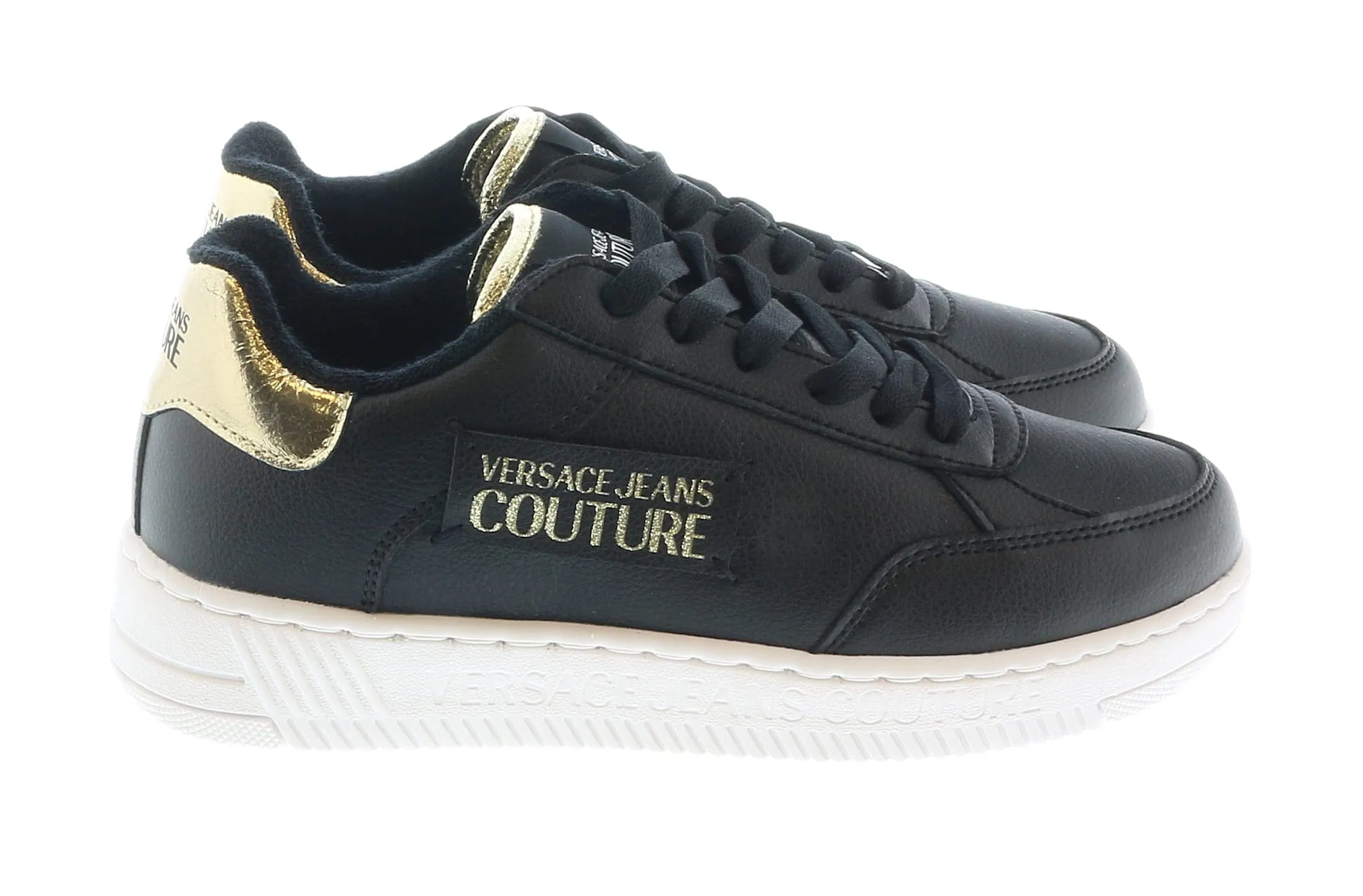 Versace Jeans Couture Low Top Signature Black/Gold Sneakers-