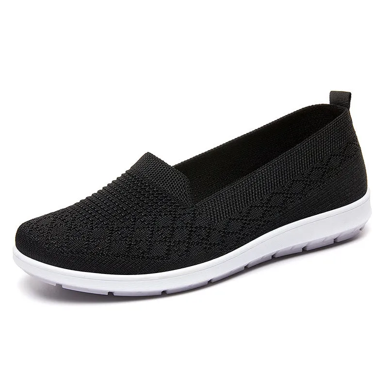 xakxx Women's Shoes Spring/Summer Foreign Trade Women's Shoes Old Beijing Cloth Shoes Casual Breathable Flat Shoes Soft Bottom Mom Shoes