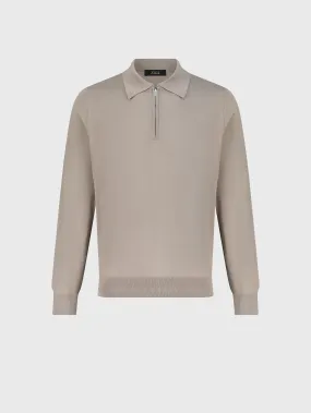 Zipped Polo Blond Fawn